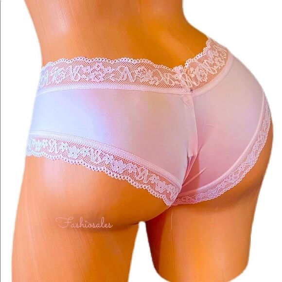 Victoria’s Secret Supersoft Satiny Lace trim cheeky panty pink - Picture 4 of 5